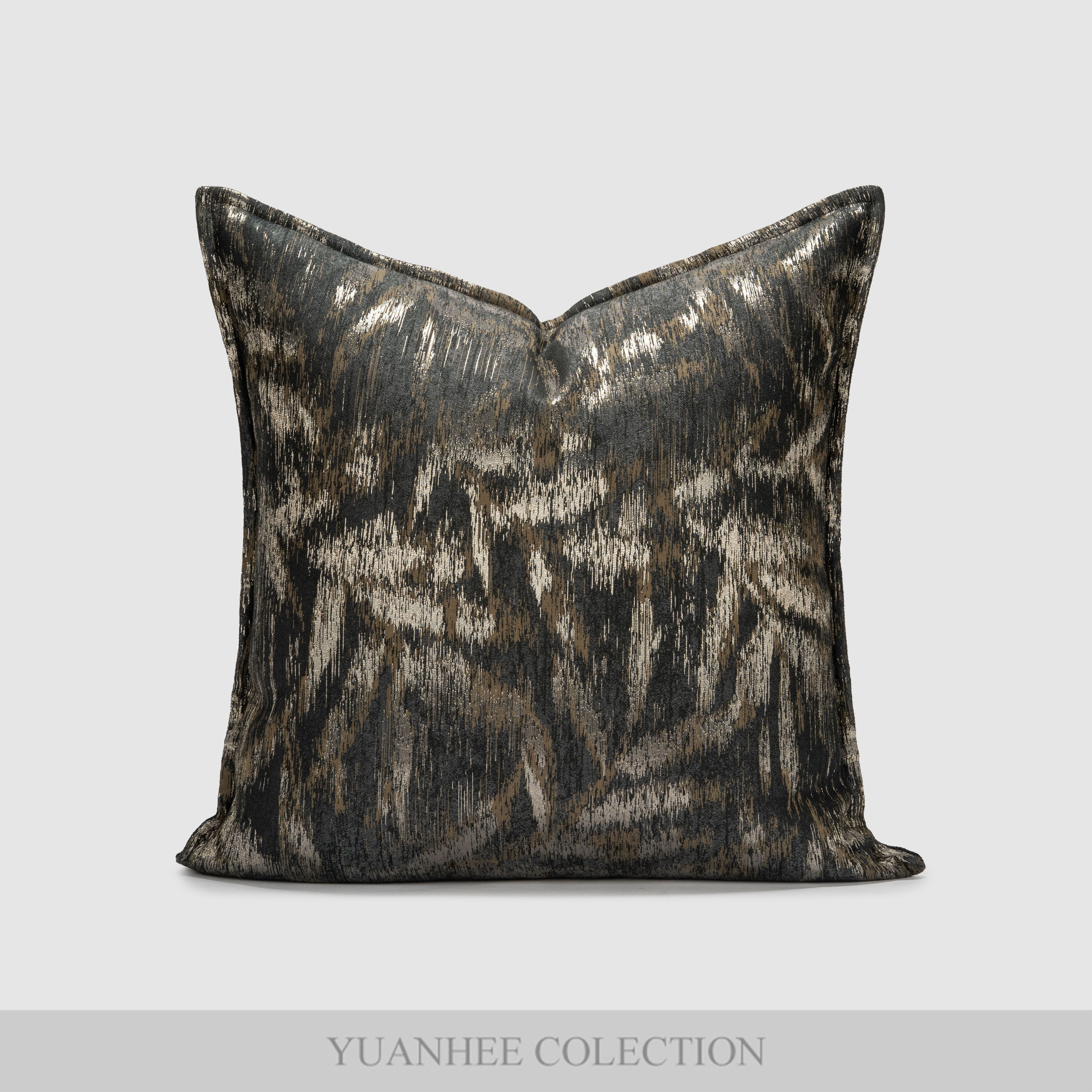 元熙壹品【新中式】现代黑金色沙发抱枕高级感靠枕样板间床头靠垫