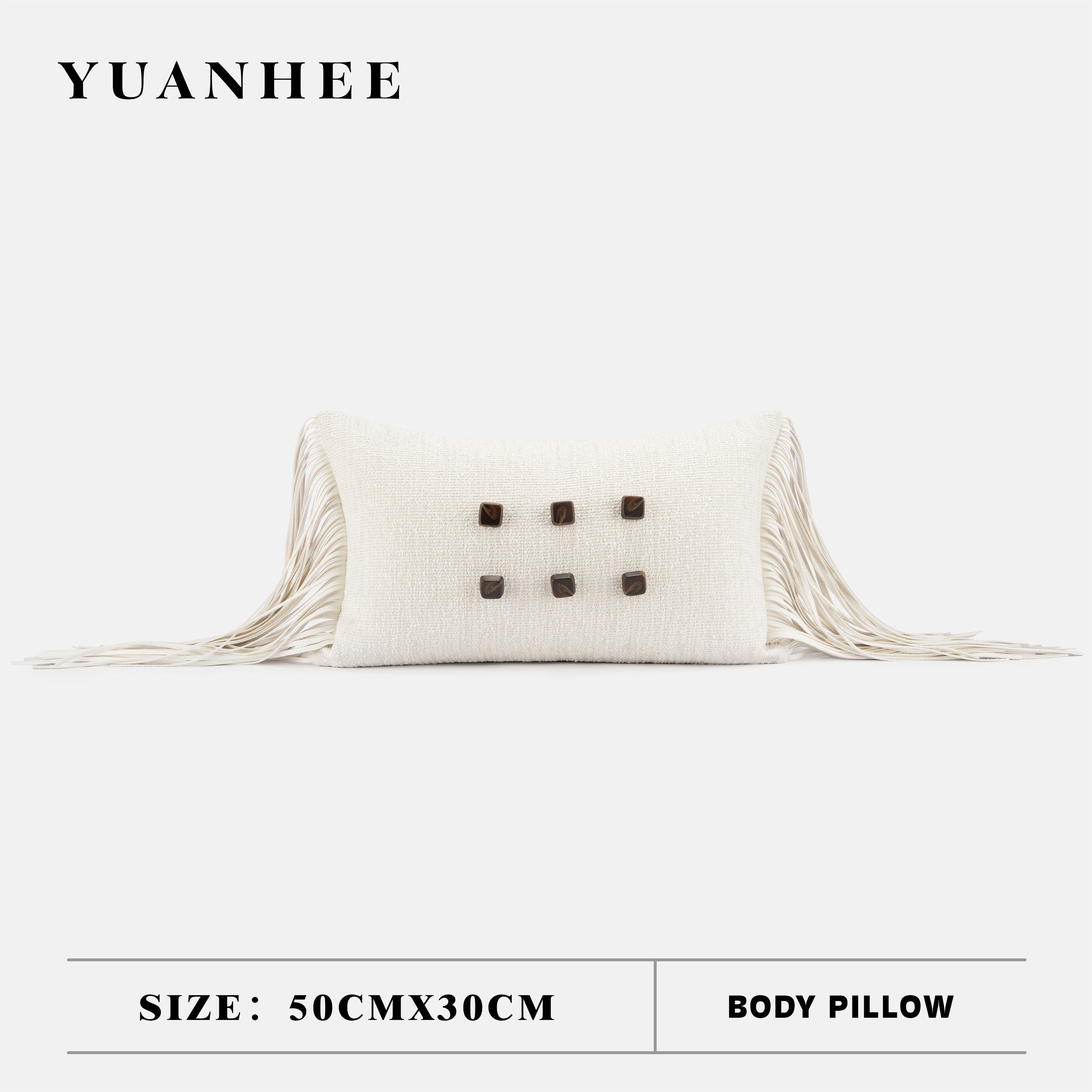 【轻奢风】米色流苏腰枕沙发抱枕高级感样板间别墅客厅沙发靠垫