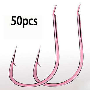 粉色伊豆鱼钩歪嘴钩正品散装有倒刺平打细条鲫鲤鱼钩垂钓配件渔具