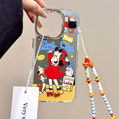 日韩卡通可爱镜面露露女孩小魔女蒙娜适用苹果16promax手机壳iphone15新款 14pro女款 13pm全包保护壳