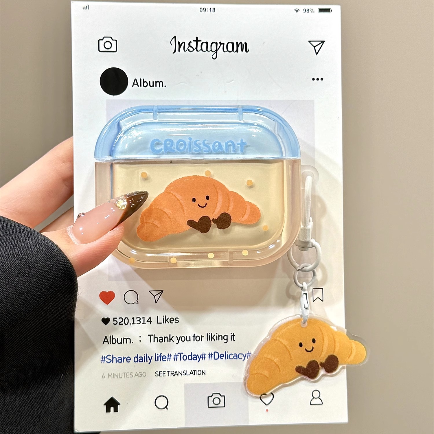 可颂面包碱水结寿司饭团适用于AirPods3保护套AirPods第三代苹果airpods1/2代pro无线蓝牙耳机套保护壳防摔软