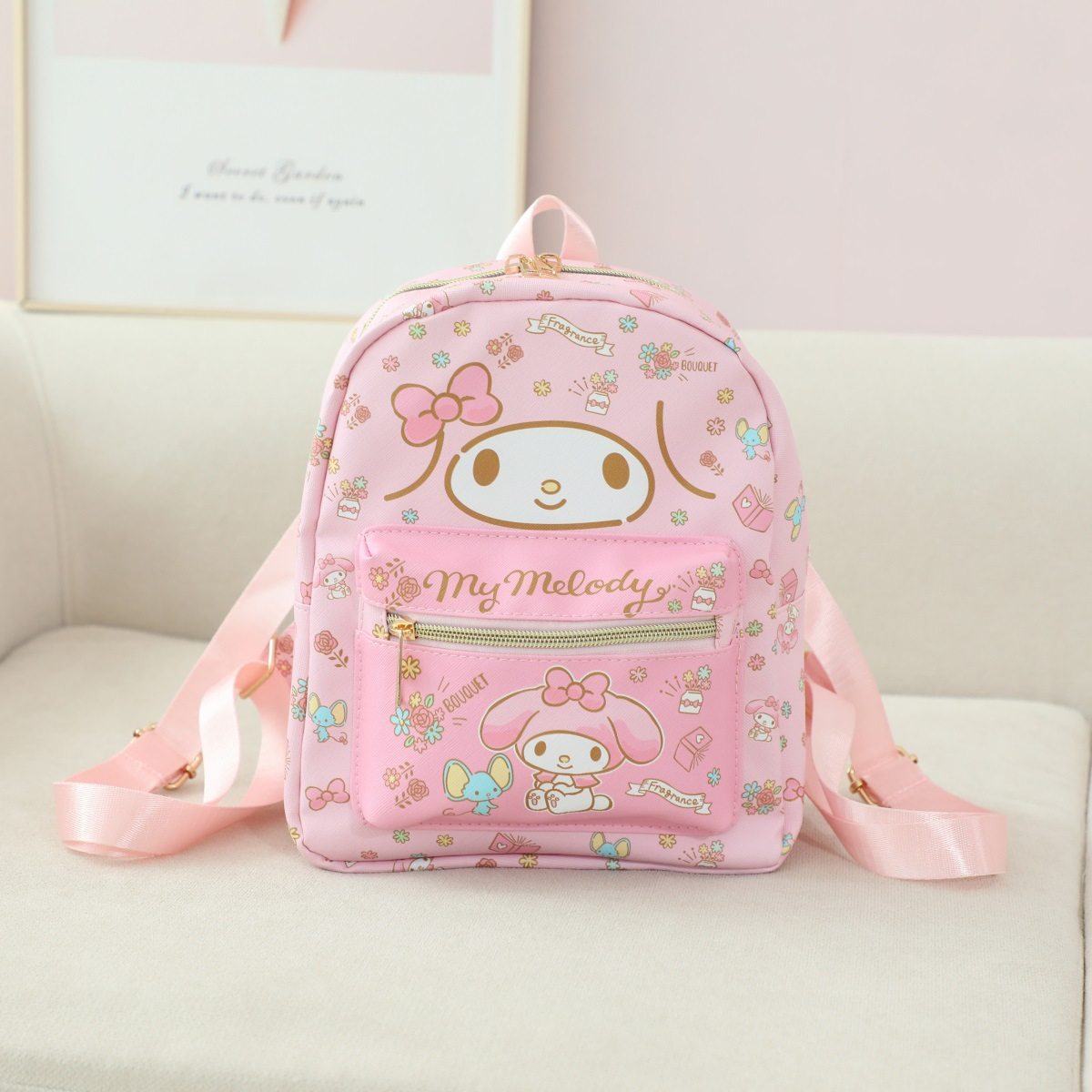 日系少女心美乐蒂包包女童外出游玩背包hellokitty库洛儿童双肩包