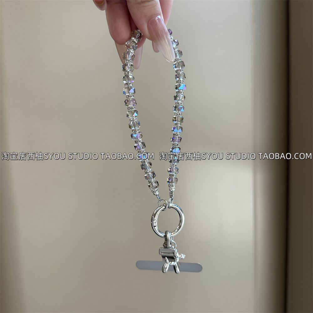 奢华高级感水晶珠子手腕挂绳链条金属夹片轻奢水钻挂饰包包挂件,3C数码配件,手机挂件/手机链,淘宝优惠券,粉丝福利购,淘宝优惠卷