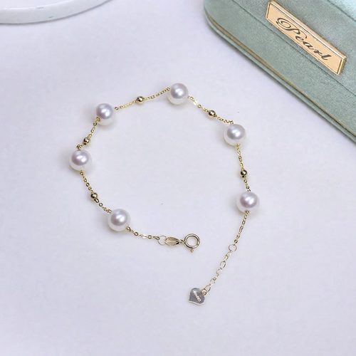 天然珍珠18K金配件几乎正圆无瑕