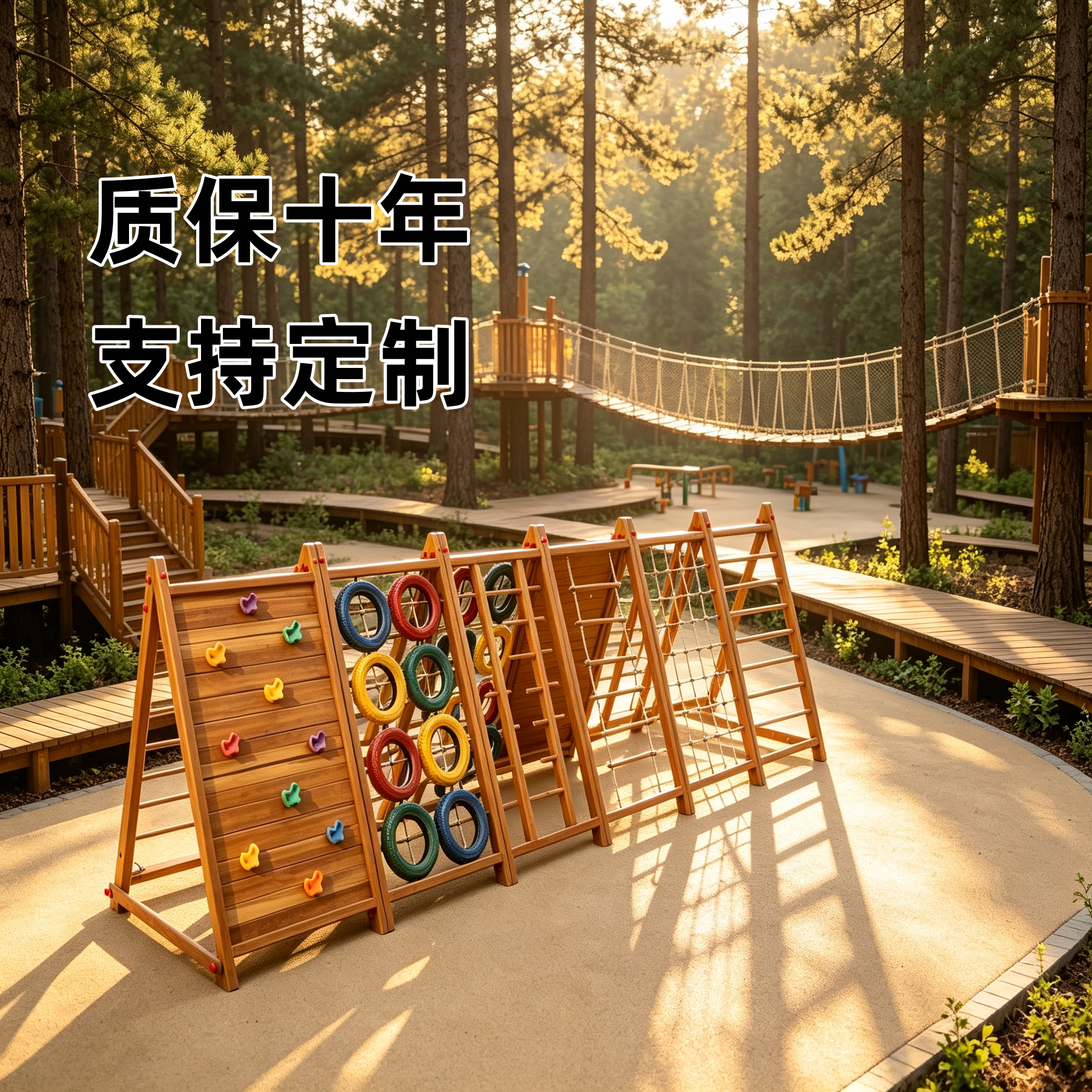 幼儿园攀爬架大型户外攀爬架木质爬网拓展组合幼儿园户外攀爬架