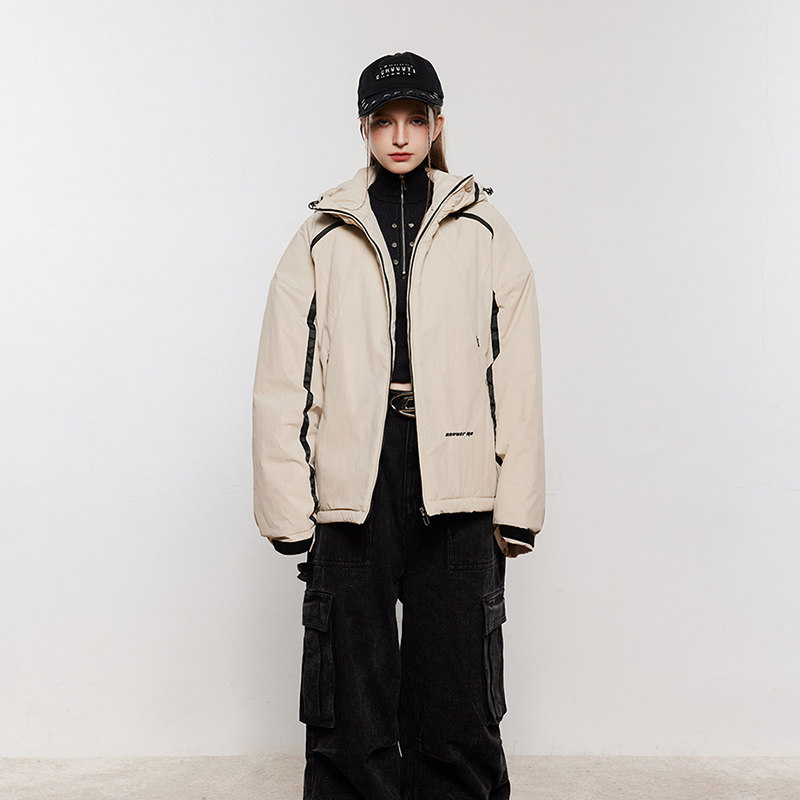 模特图 MY127 连帽拉链夹克棉服 P190 控245图片