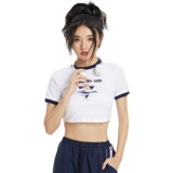 ANSWERME模特图T134夏款女装辣妹风短款T恤P40，女装T恤，新杭派391(FUSEEHO 391)