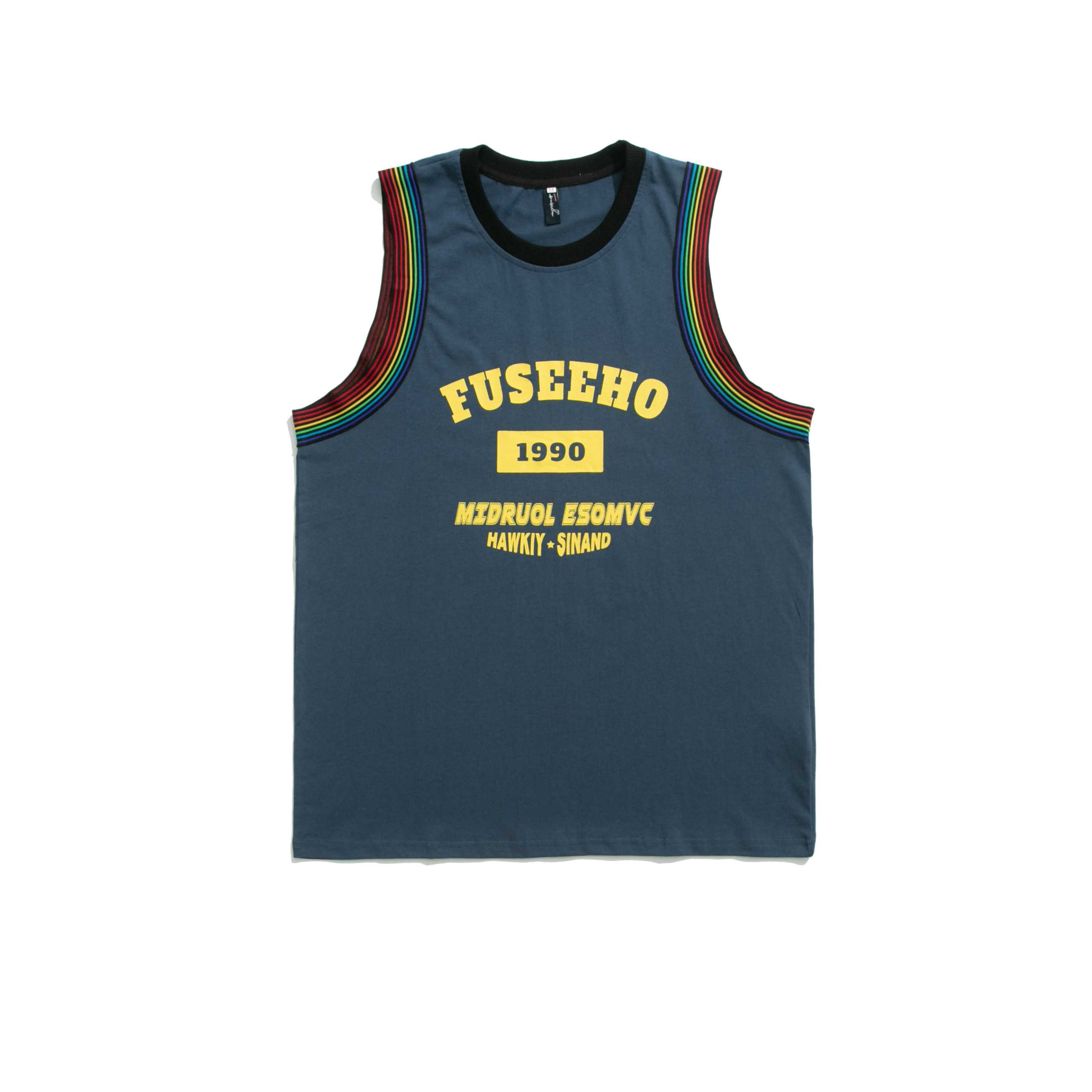 展开平铺图T100织带撞色背心P45,男装背心/马甲,新杭派391(FUSEEHO 391)