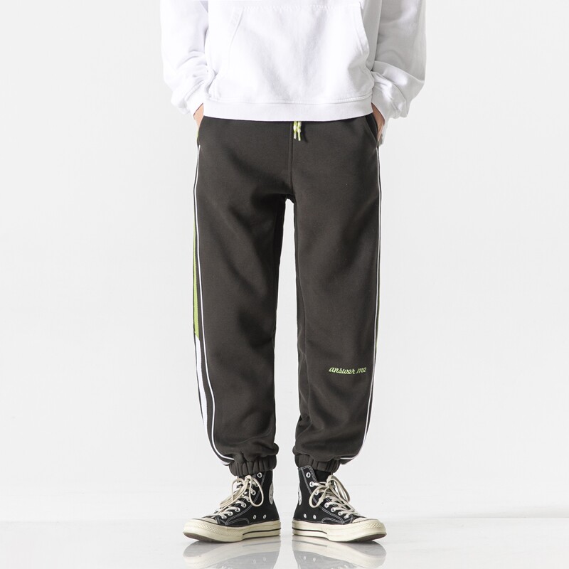 模特图K286冬季新款侧边条纹装饰束脚卫裤P95119,男装休闲裤,新杭派391(FUSEEHO 391)