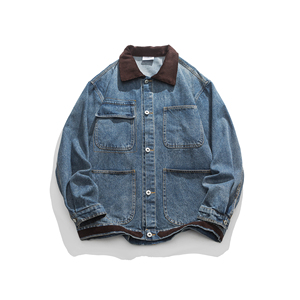 FUSEEHO 模特图 FW288 灯芯绒撞色领牛仔衣外套 P135图片