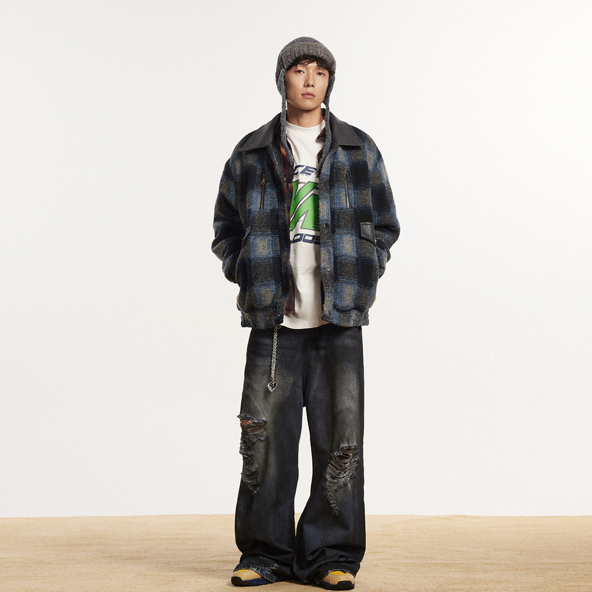 ANSWER ME 391 模特图 MY138 冬季格纹棉服 P215图片