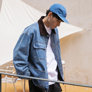 FUSEEHO 模特图 FW288 灯芯绒撞色领牛仔衣外套 P135图片