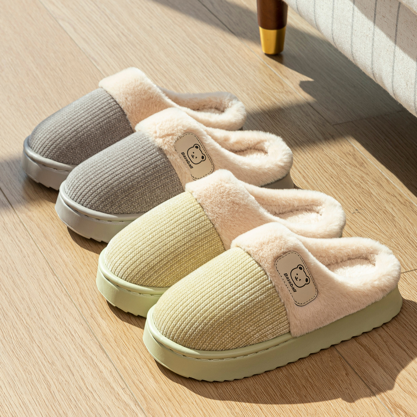 棉拖鞋女款秋冬季室内外穿毛绒