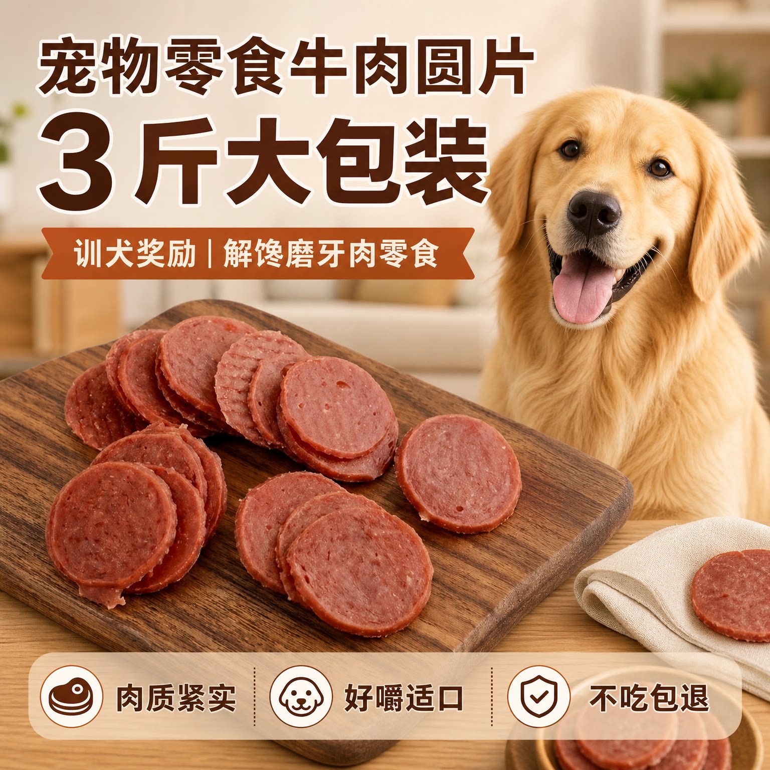 牛肉圆片狗零食奖励磨牙解馋