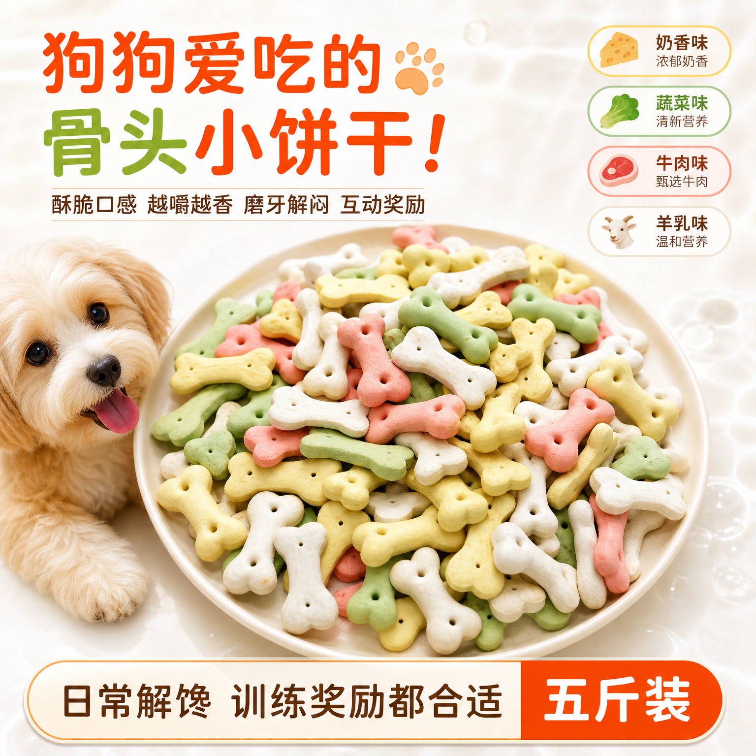 宠物狗狗磨牙饼干幼犬磨牙奶香饼干鸡肉缠饼干中小型宠物磨牙饼干