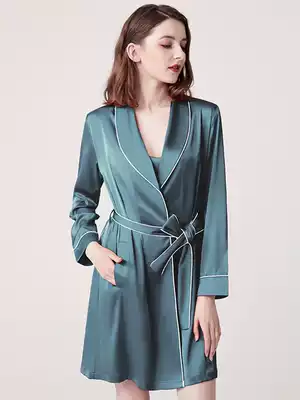 Silk pajamas women spring, autumn and winter sexy 2021 New suspenders nightgown summer ice silk two-piece suit