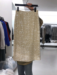 不灵不灵闪的裙子 秋款亮片粗花呢半身裙女包臀裙通勤直筒裙