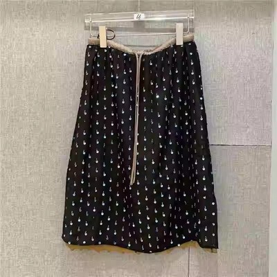 2025秋季新款亮片珠管重工刺绣半身裙高腰抽绳显瘦A字裙短裙