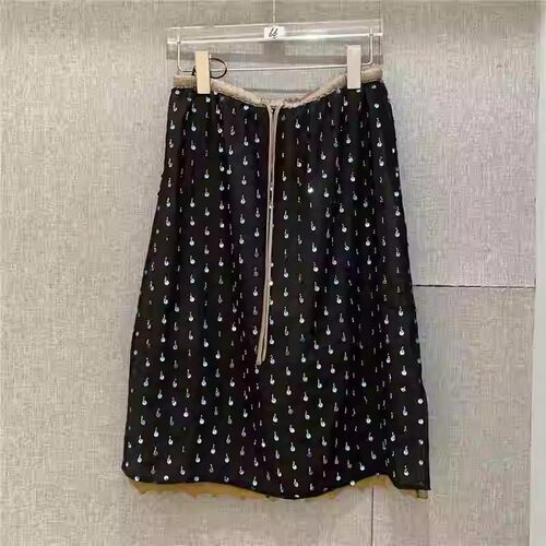 2026春夏季新款亮片珠管重工刺绣半身裙高腰抽绳显瘦A字裙短裙