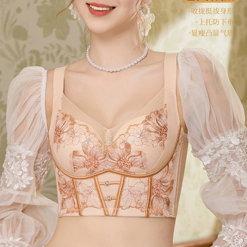 桑蚕丝玫瑰精油调整型内衣塑形美体马甲式Bra贵妇级养护型文胸罩