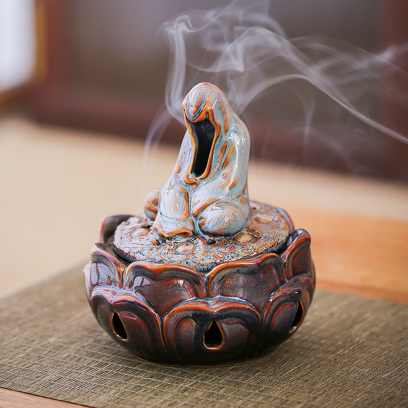 中式禅意无相佛盘香炉陶瓷茶道创意佛手香薰炉家用室内檀香沉香道
