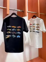 In Stock 25SS Car Print Logo Trendy Unisex Loose-Fit Basic T-Shirt