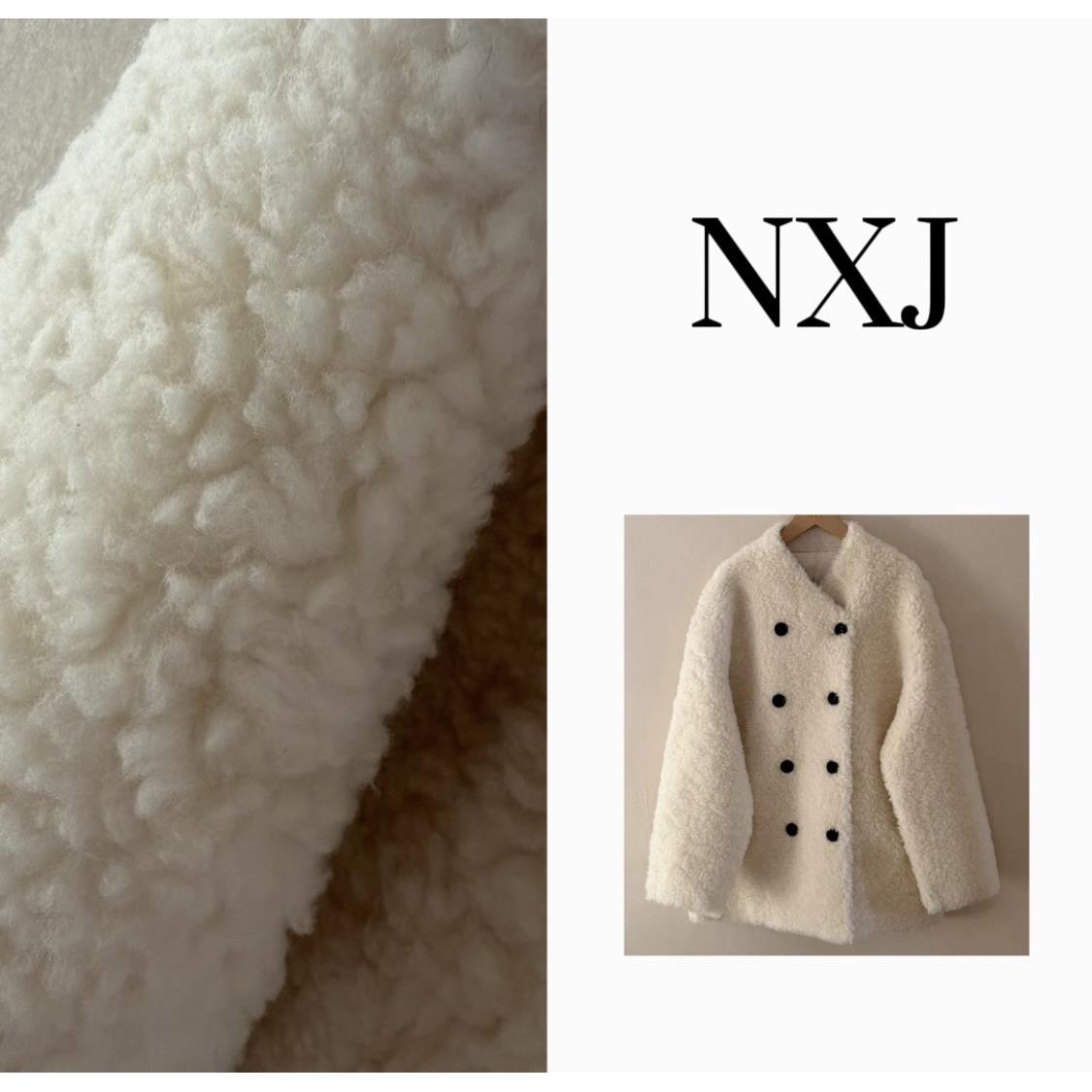 NXJ【温柔乡】微胖大码  高比例高克重宽松大版羊毛外套 251171