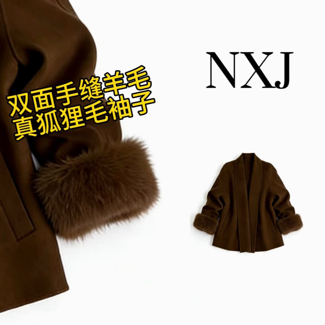 【小贵妇】微胖大码  真毛狐狸毛宽松大版斗篷外套 260120