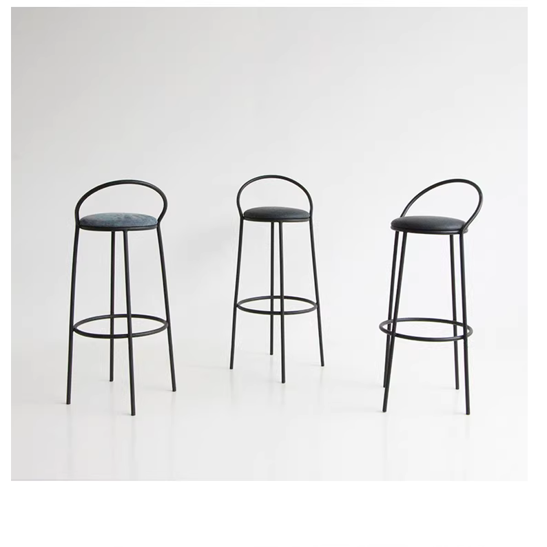 极简吧椅固定座椅高脚凳咖啡餐厅吧台椅设计师简约轻奢酒吧椅
