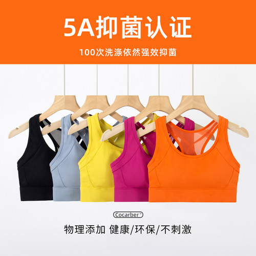 2025秋冬新款运动文胸女抗菌一体式防震瑜伽背心高强度运动内衣