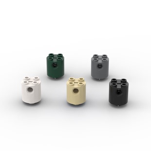 国产科技教育积木零件 兼容30361 2x2x2侧栓孔圆柱砖moc配件