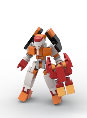 创意moc国产积木 Q版2号机机甲模型 儿童益智趣味拼装玩具摆件