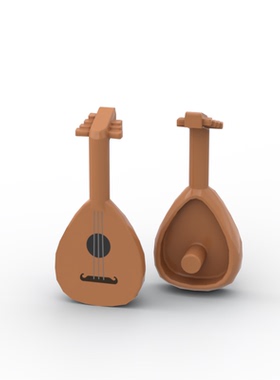 国产科技教育积木零件 兼容80503人仔手持乐器 吉他印刷件小颗粒