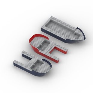 国产科技教育积木零件 兼容4245 18913 极地巨轮船体moc场景配件