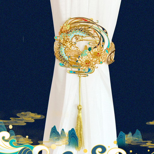 新中式复古国潮风窗帘窗帘绑带