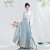 醉花吟新中式 马面裙2024新款 国风半身裙汉服连衣裙女 水揽星河