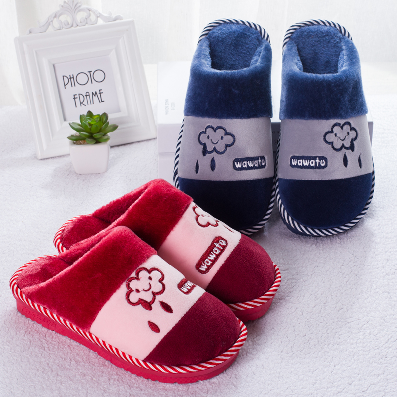 家居家防滑耐磨月子加厚底棉拖鞋