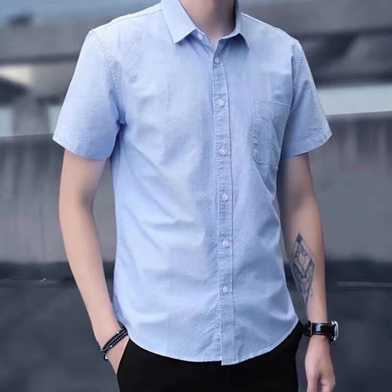 男士衬衫短袖男款夏季韩版修身上衬衫