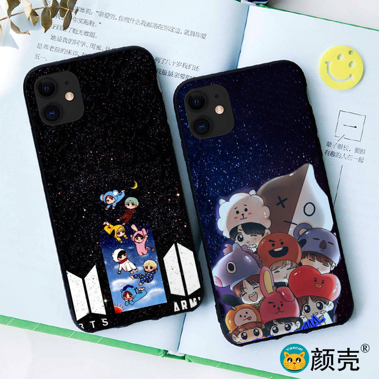 P40手机壳适用XR苹果11PROMAX软7/8plus卡通iphoneXS田柾国同款6S