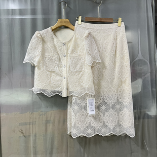 蕾丝绣花亮片两件套裙潮 惠25HJX B110商场专卖2025夏时尚 新品 女装