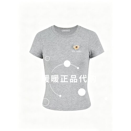 13DE 2026春夏新款迷你熊头修身短袖收腰百搭短款上衣780
