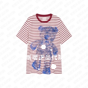 UOOYAA乌丫专柜正品 小熊印花条纹T恤899 2026夏UY26222T146230