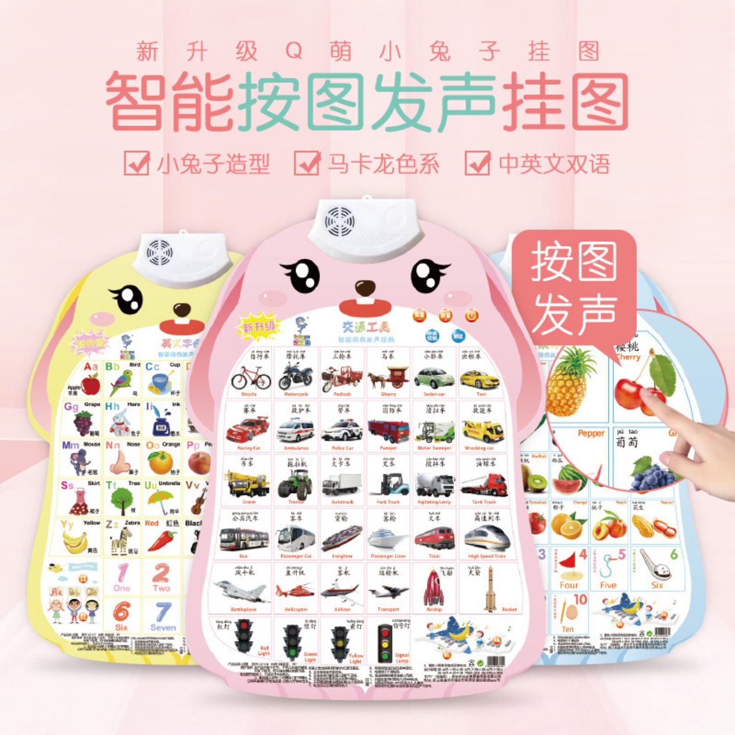 小兔子形状有声挂图早教可爱新奇