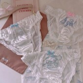 angel闪钻女士三角内裤 法式 珠光色丁丝滑弹力大耳狗内裤 舒适少女