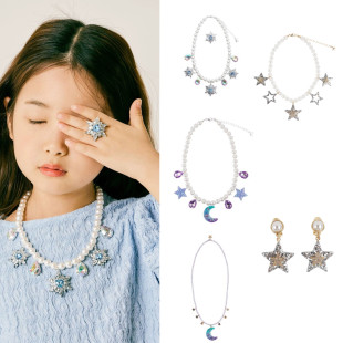 WilliamAlia ルルスター ガールズ スター ムーン ルミナス パール リング ネックレス