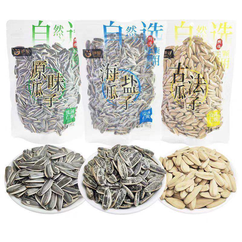 伊果古法海盐颗粒瓜子原味五香葵花子葵花籽180g/袋炒货袋装零食 - 百思特土特产出品