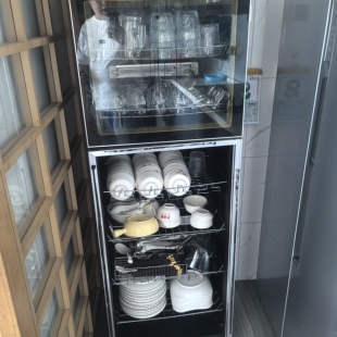 商用康宝308H柜式消毒碗柜毛巾餐具边柜高温防爆玻璃面板门板配件