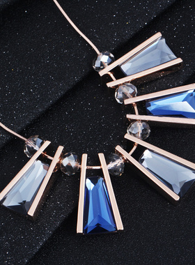 丽银饰品夸张扇形短款女高档项链