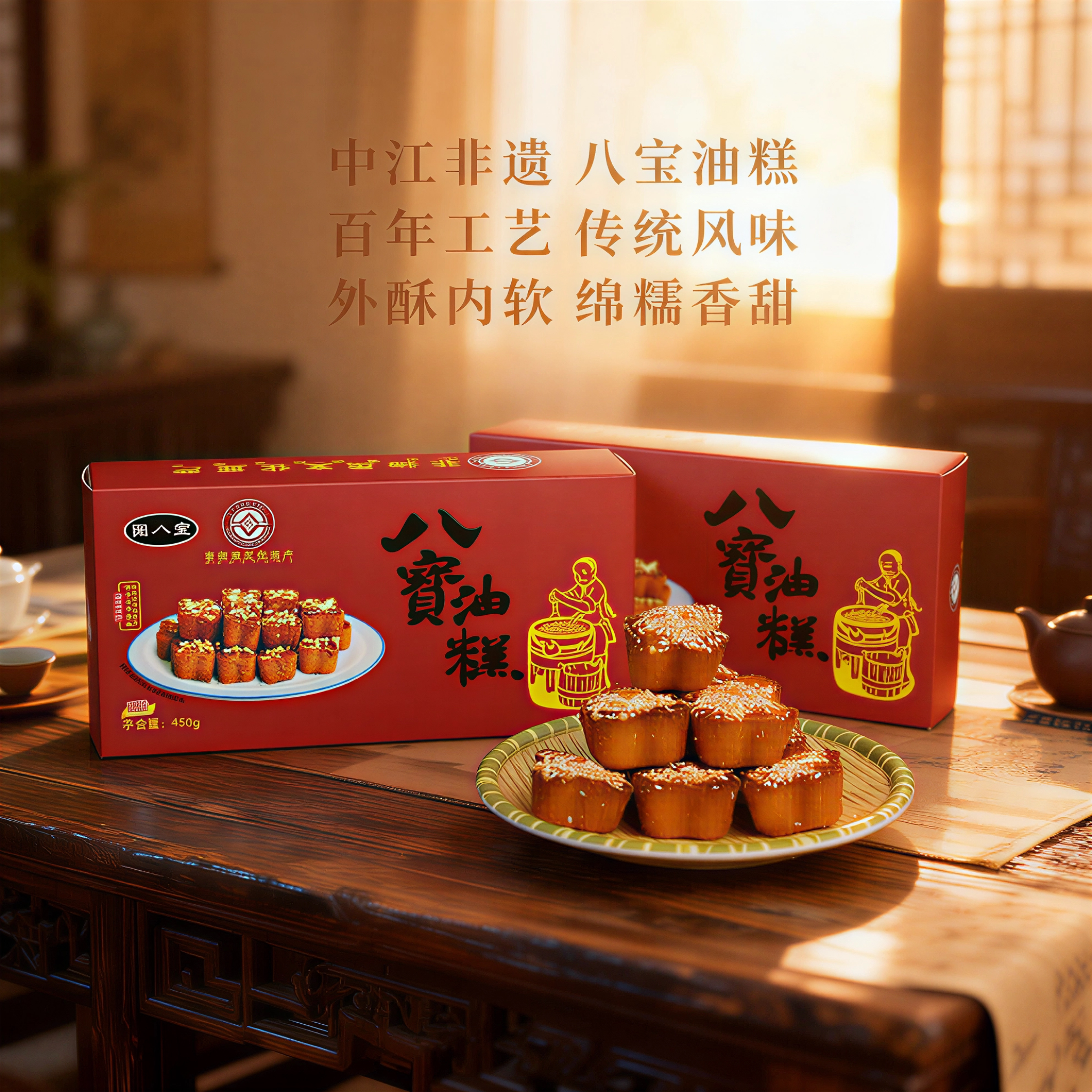四川特产中江八宝油糕传统手工糕点真空包装美味休闲解馋零食非遗