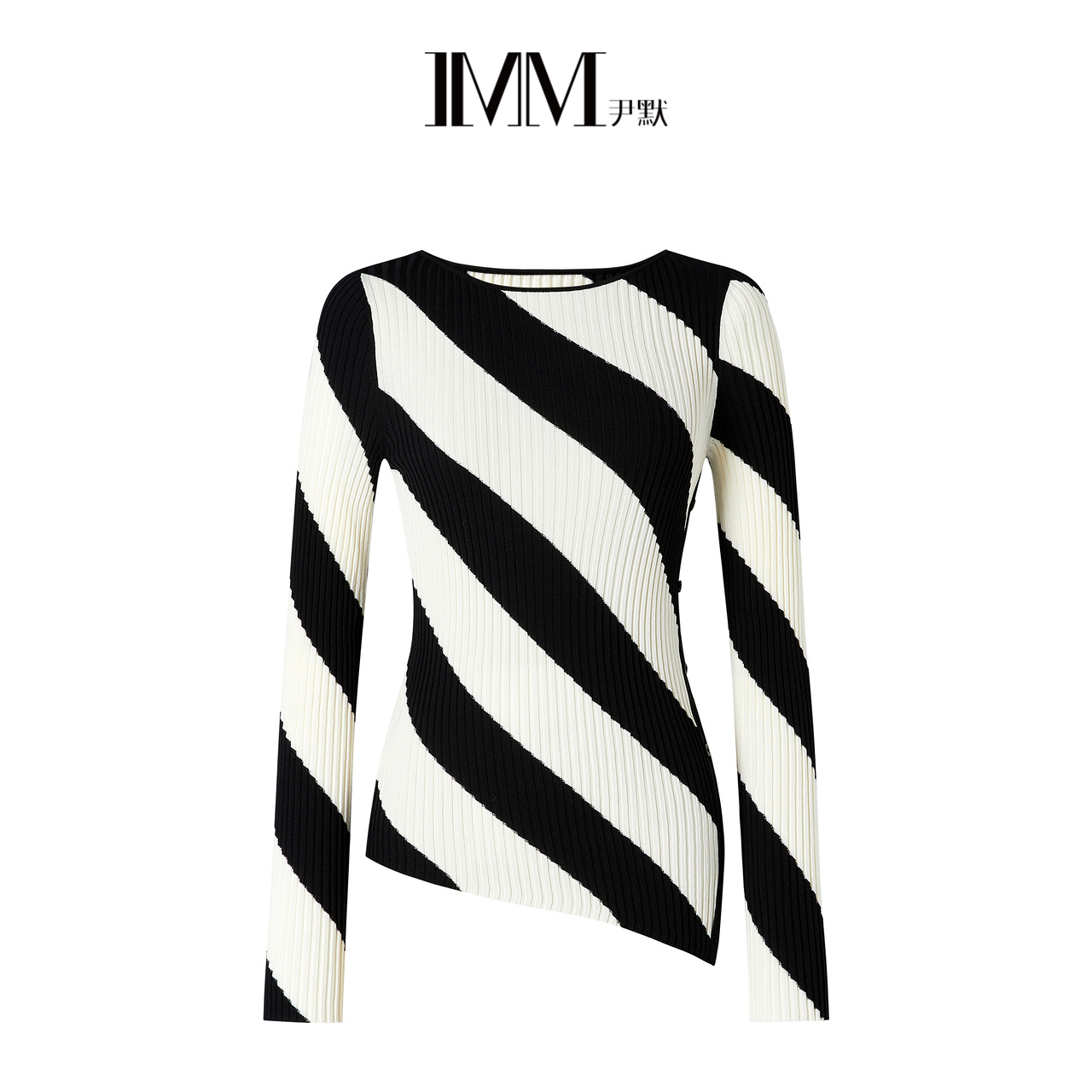 imm尹默必搭软糯条纹毛衫